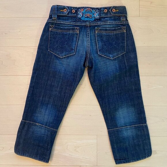 Kaporal5 Sunset Womens Denim Capri Jeans size 25 With Embellished Studs Embroded - Picture 4 of 11